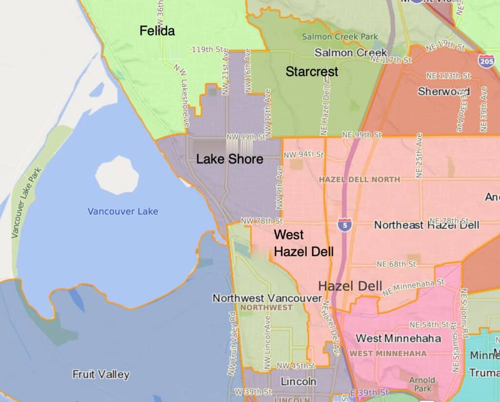 Map of Lake Shore Neighborhood