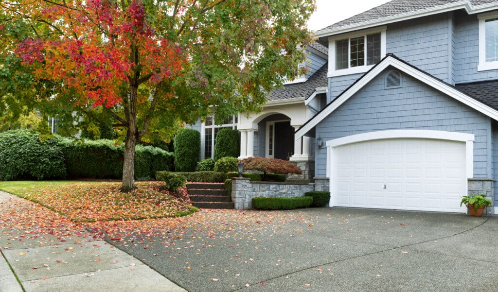 Early autumn with modern residential single family home Family Home