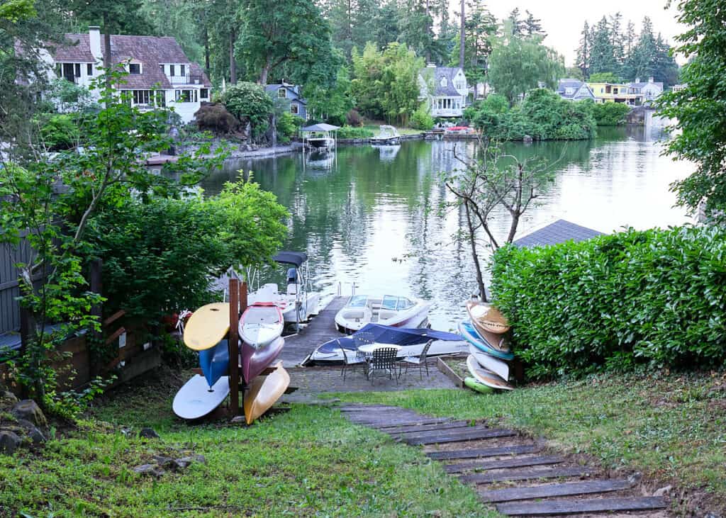 Paddle boards in Blue Heron