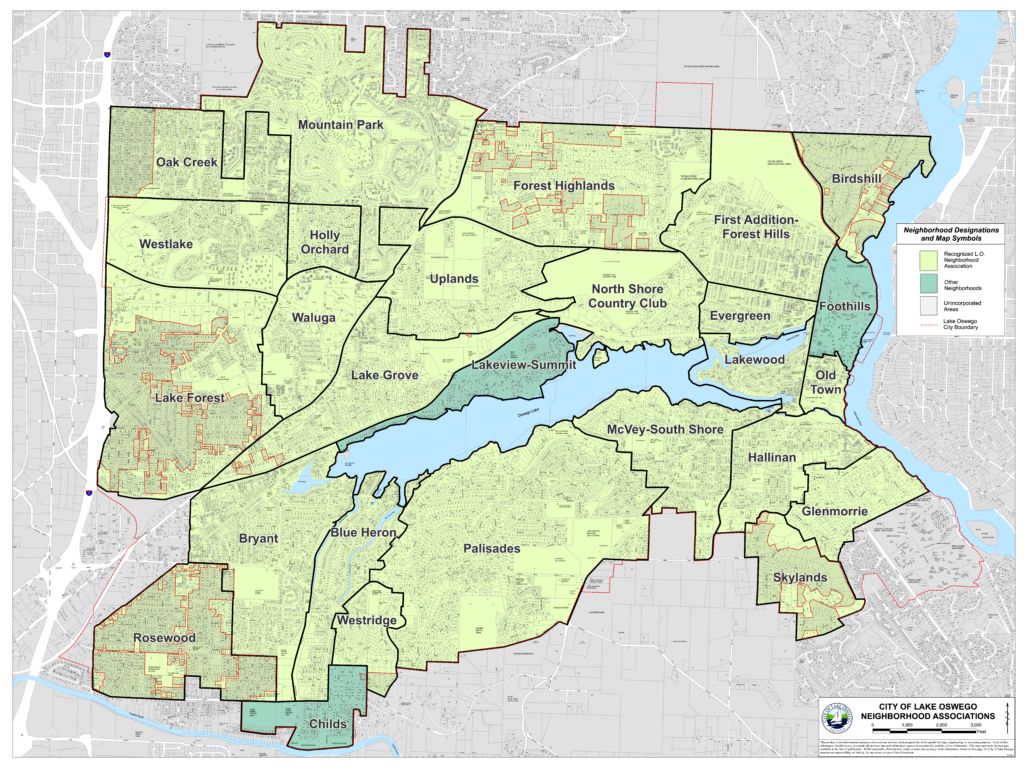 Lake Oswego Neighborhood Map