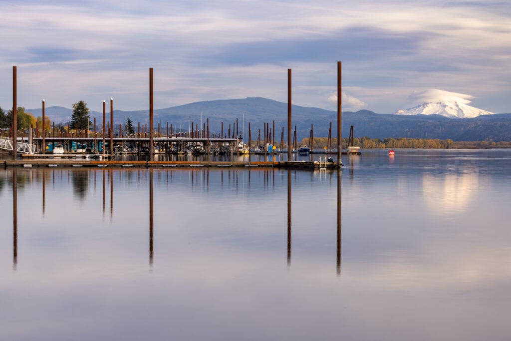 Columbia River with a view of Mt. Hood